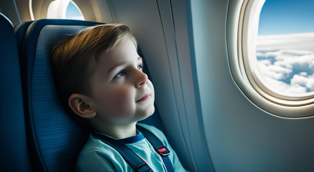 Criança solo viagem avião