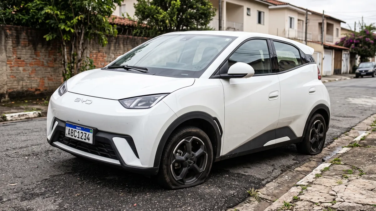 Pneu murcho aumenta consumo de bateria em carro elétrico