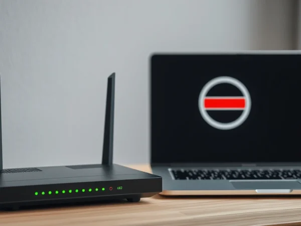 roteador de internet com luzes acesas ao lado da televisão da sala